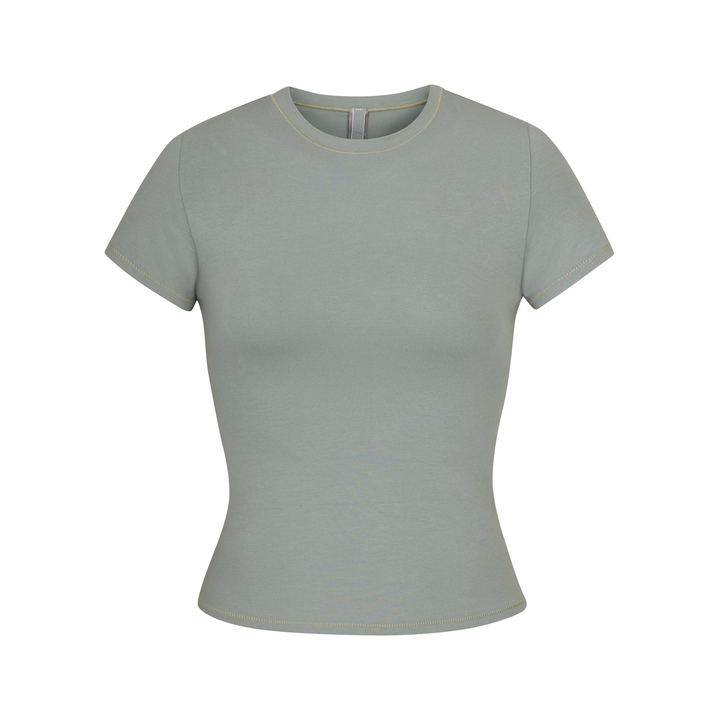 Skims Cotton High-neck T-shirt in Natural