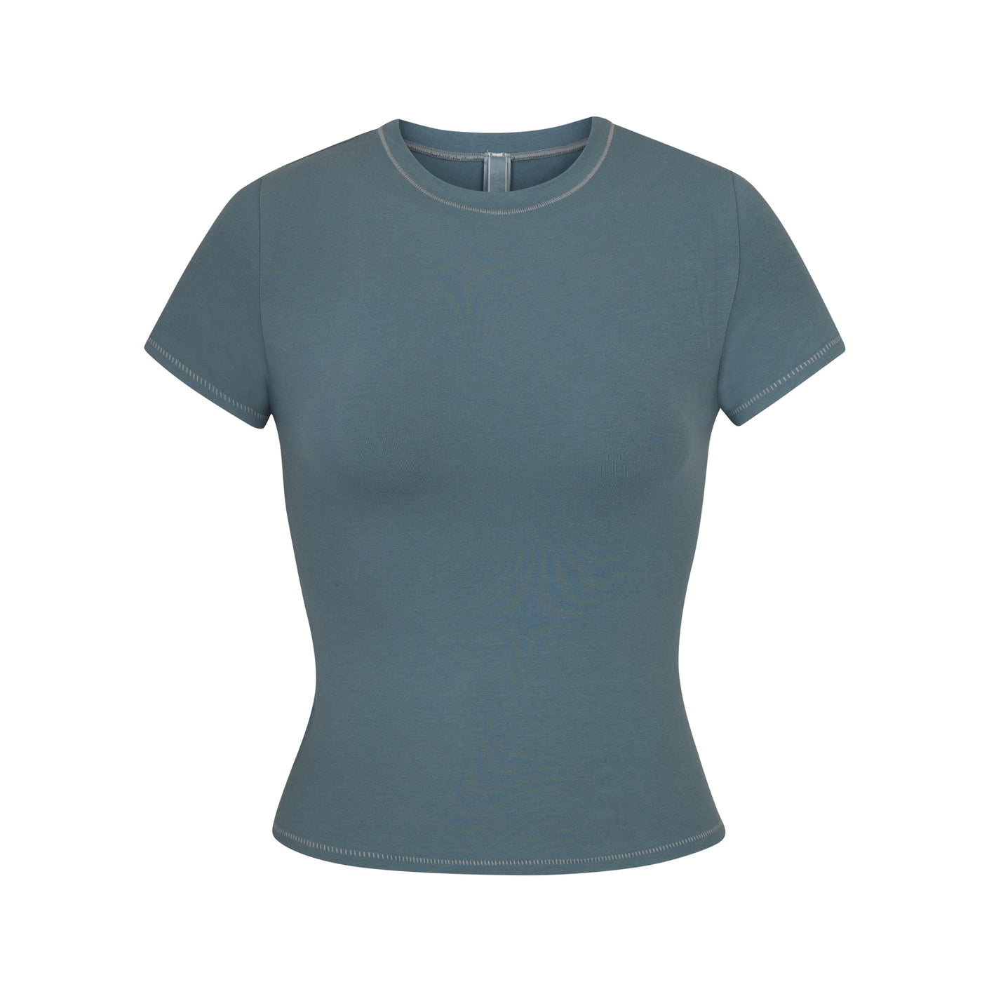 Gray Cotton Jersey Super Cropped T-Shirt