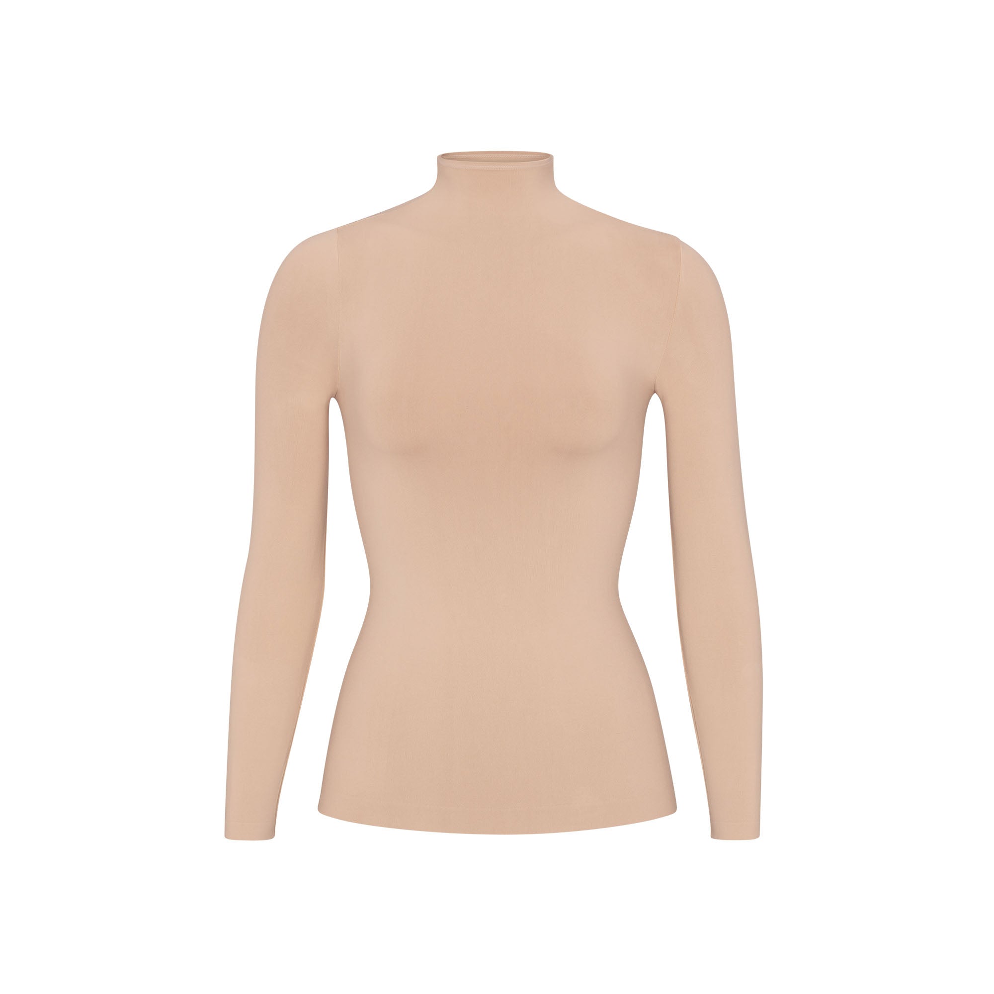 SOFT SMOOTHING SEAMLESS TURTLENECK TOP | CLAY