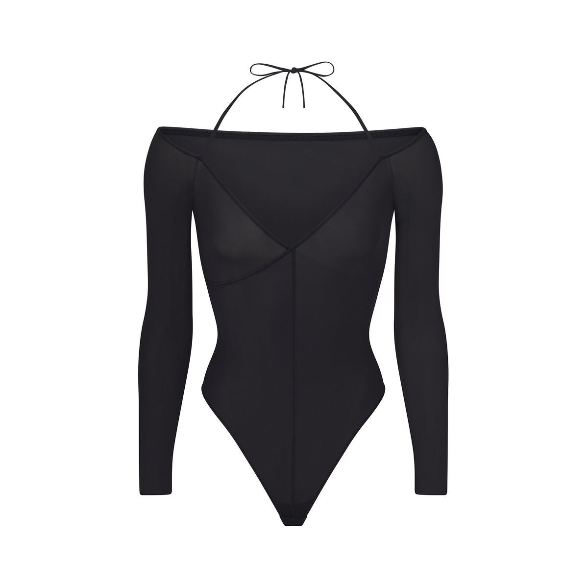 Jelly Sheer Off The Shoulder Bodysuit - Onyx | SKIMS