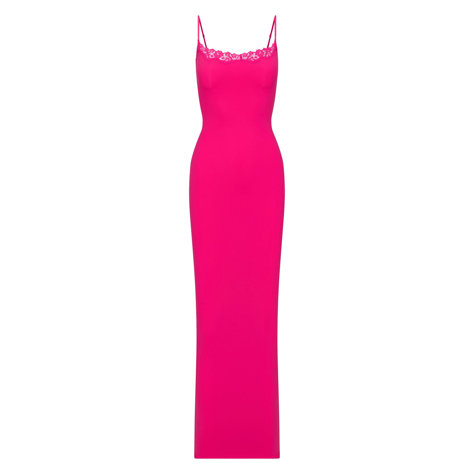 FITS EVERYBODY CORDED LACE LONG SLIP DRESS | NEON ROSE