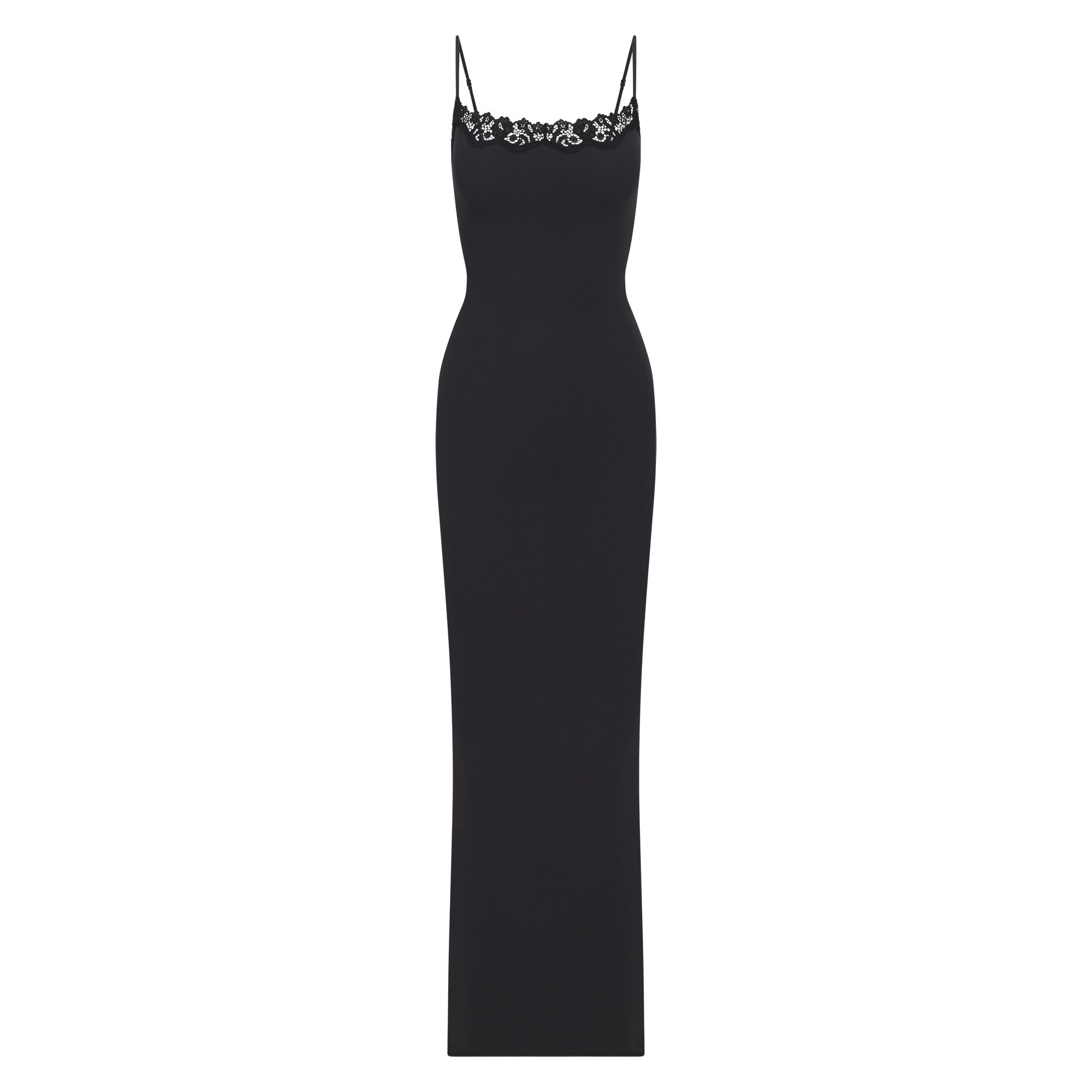 FITS EVERYBODY CORDED LACE LONG SLIP DRESS | ONYX