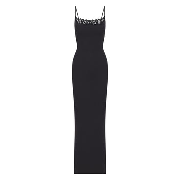 FITS EVERYBODY LACE LONG SLIP DRESS | ONYX