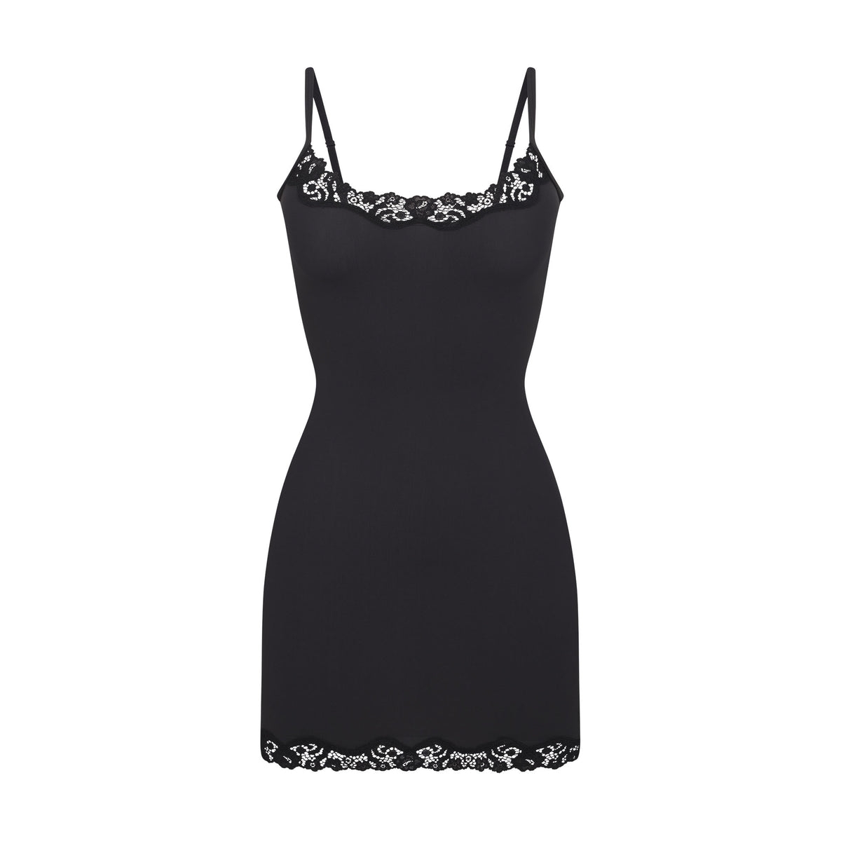 Fits Everybody Lace Slip Dress - Onyx | SKIMS