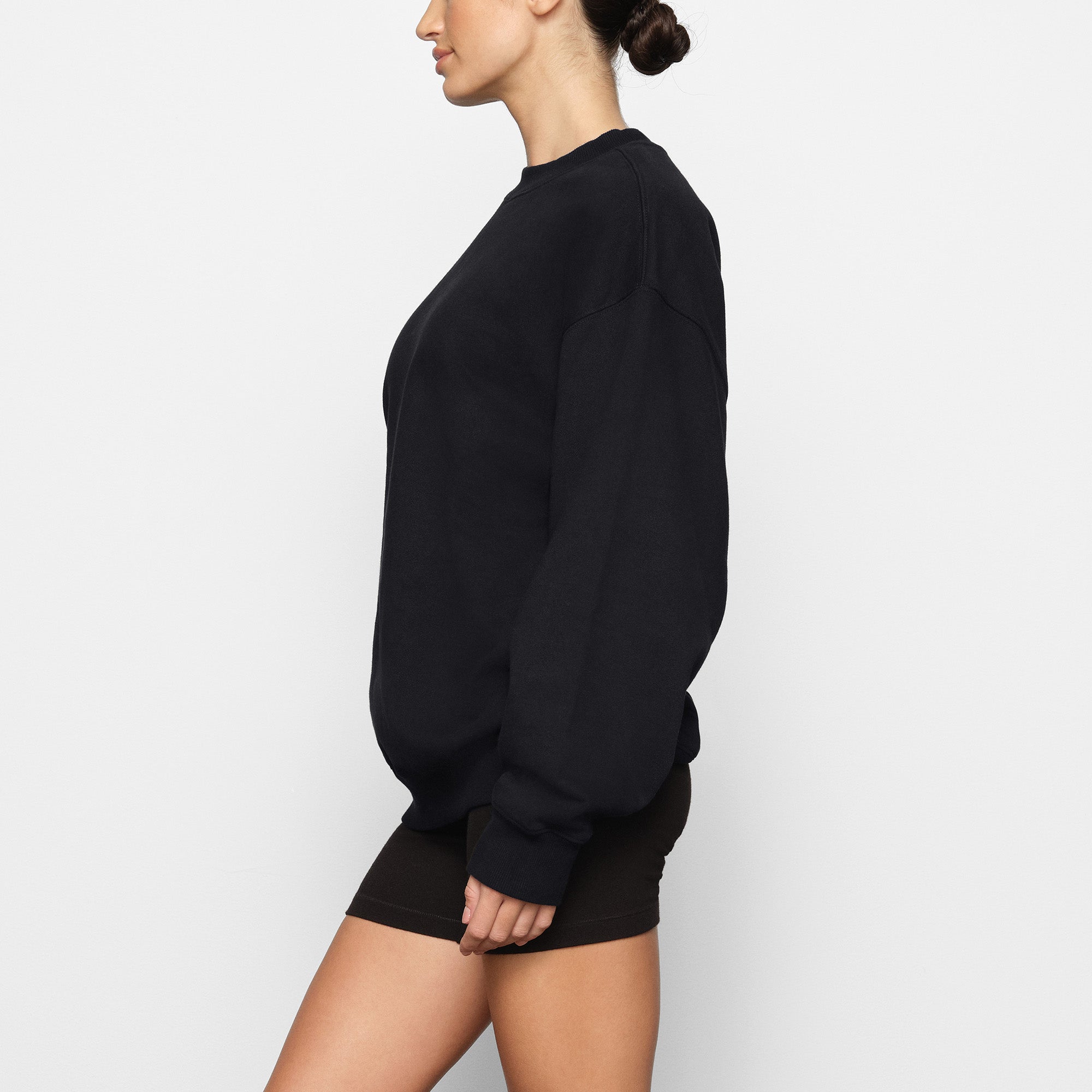 BOYFRIEND FLEECE CREW NECK PULLOVER | ONYX - BOYFRIEND FLEECE CREW