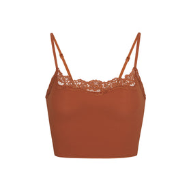 8 By YOOX LEATHER STRINGS BRALETTE TOP | Brown Women‘s Cami | YOOX