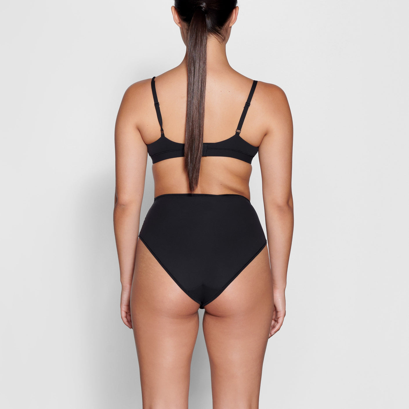 Staying in Tonight Black Ribbed High-Waisted Brief Panty