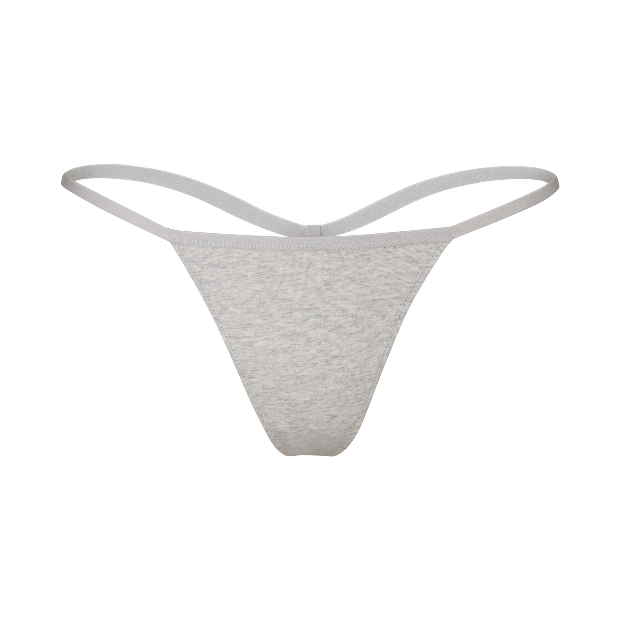 COTTON JERSEY T-STRING THONG | LIGHT HEATHER GREY - COTTON JERSEY T ...