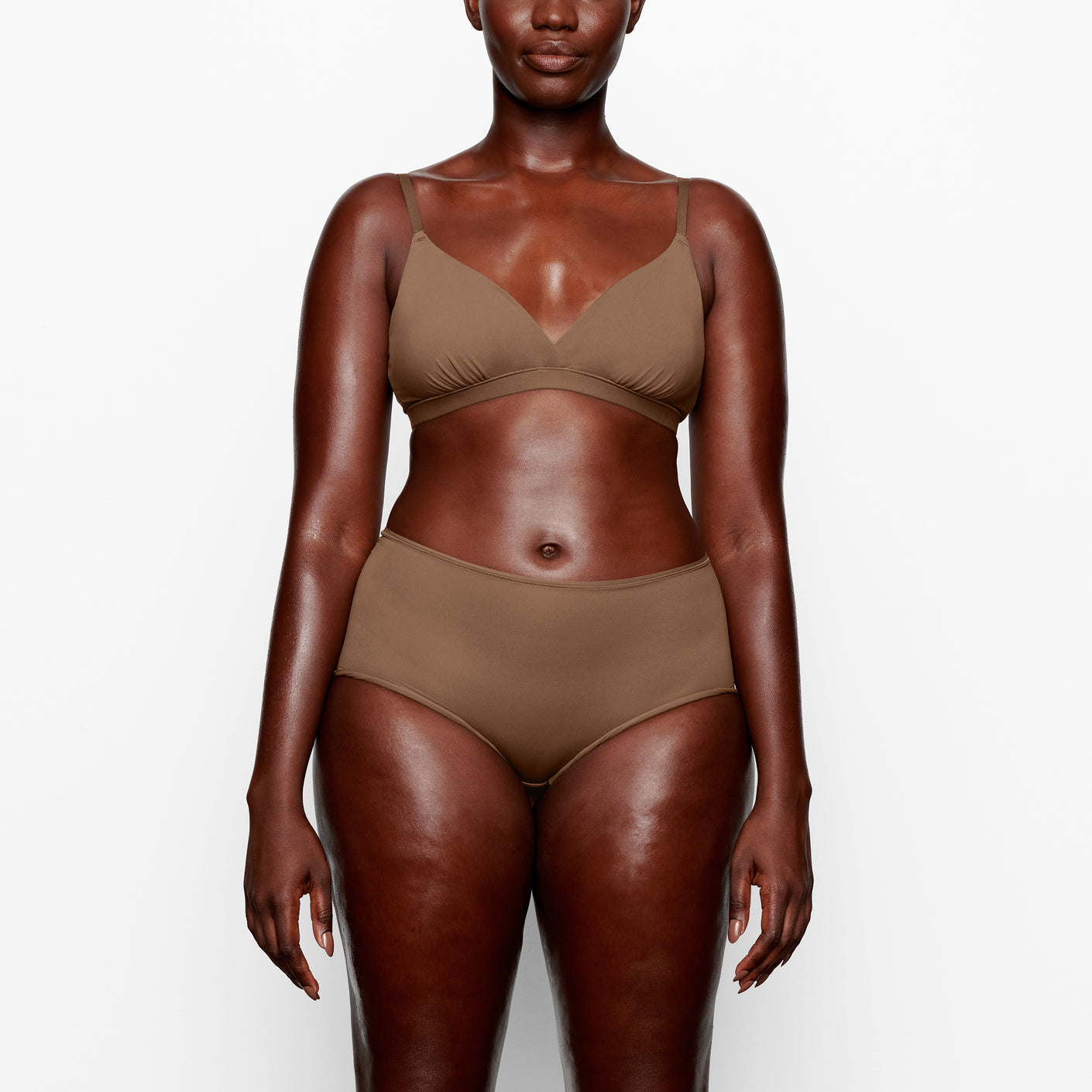 Skims Brown Fits Everybody Bandeau Bra In Oxide