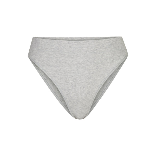 SKIMS Cotton-Blend Jersey Triangle Bralette - Light Heather Grey