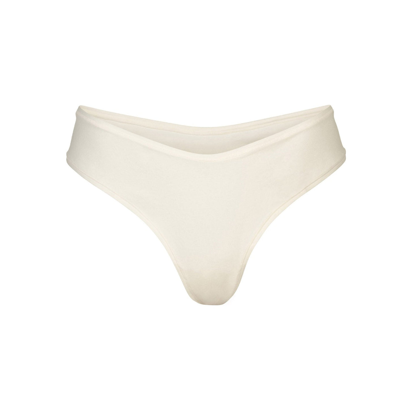 COTTON JERSEY DIPPED THONG | BONE