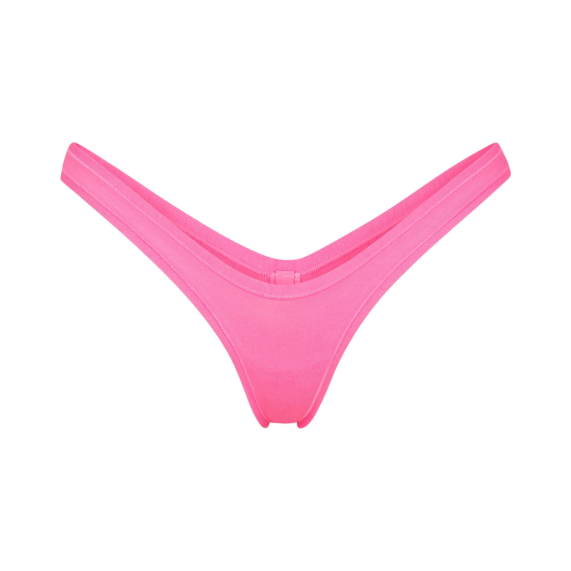 Skims, COTTON JERSEY MICRO DIPPED THONG, SUGAR PINK