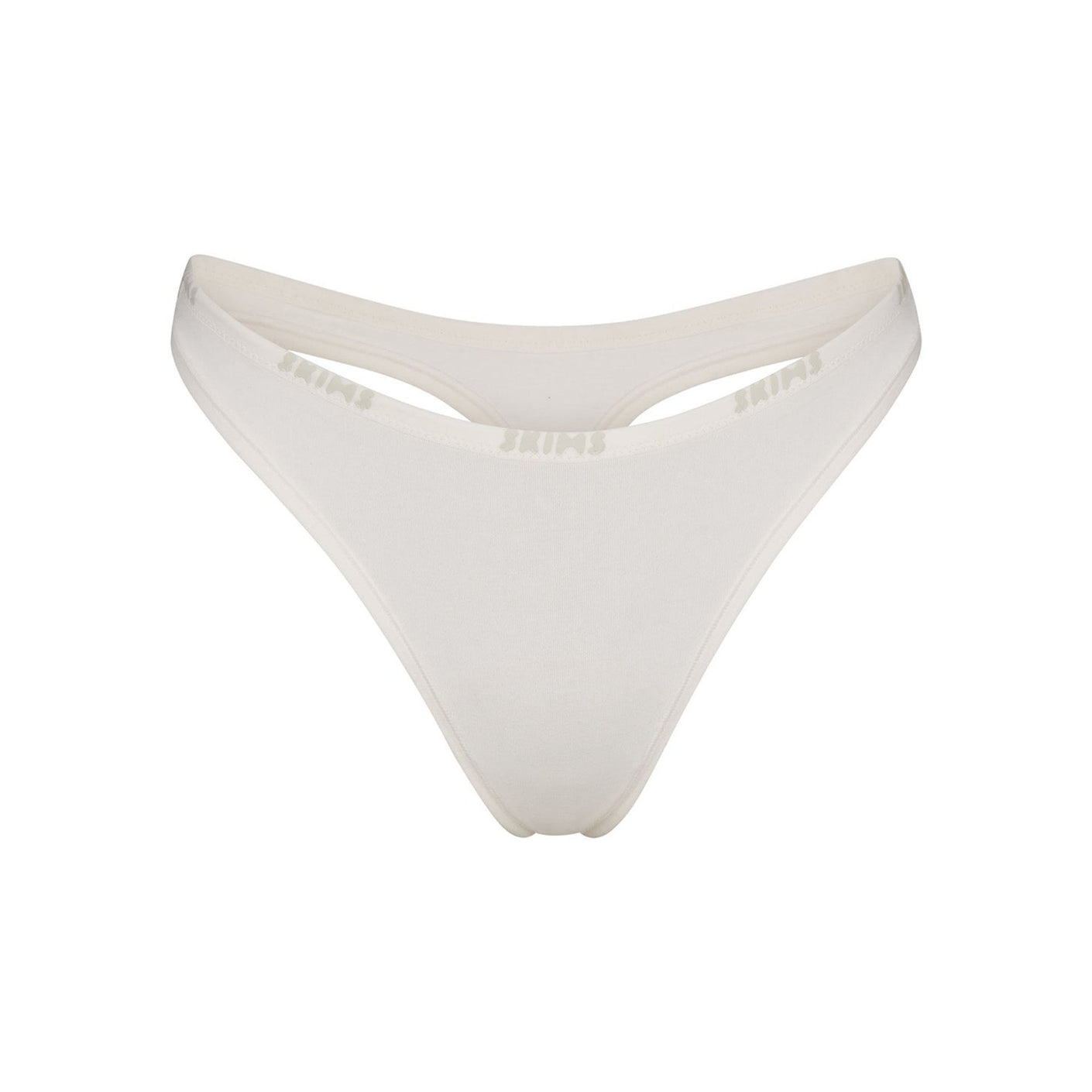 COTTON LOGO DIPPED THONG | MARBLE