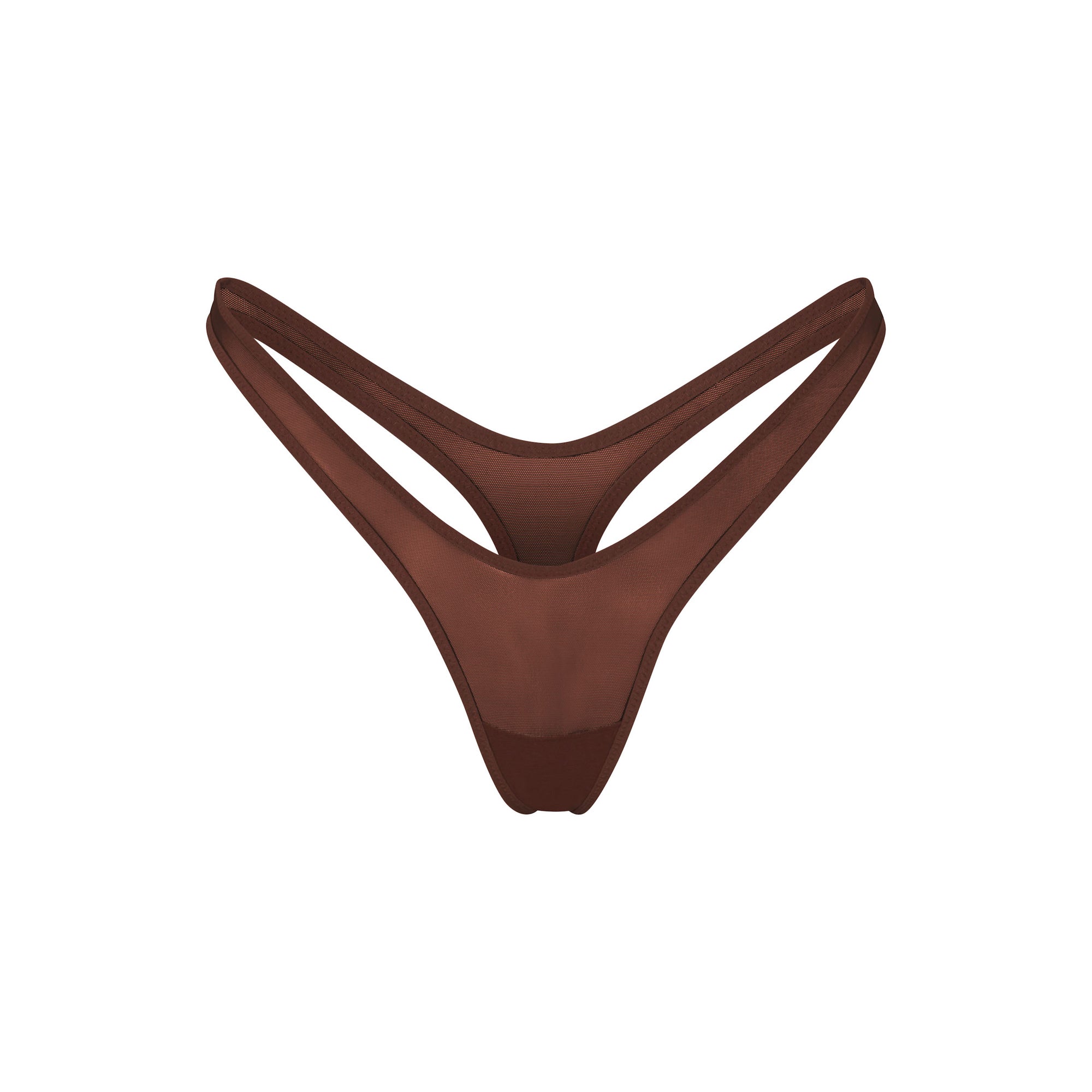 ULTRA FINE MESH MICRO DIPPED THONG | MAHOGANY