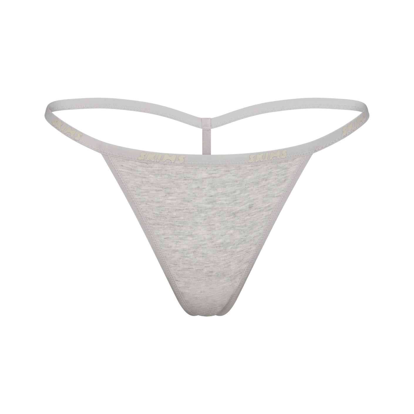 COTTON LOGO STRING THONG | LIGHT HEATHER GREY