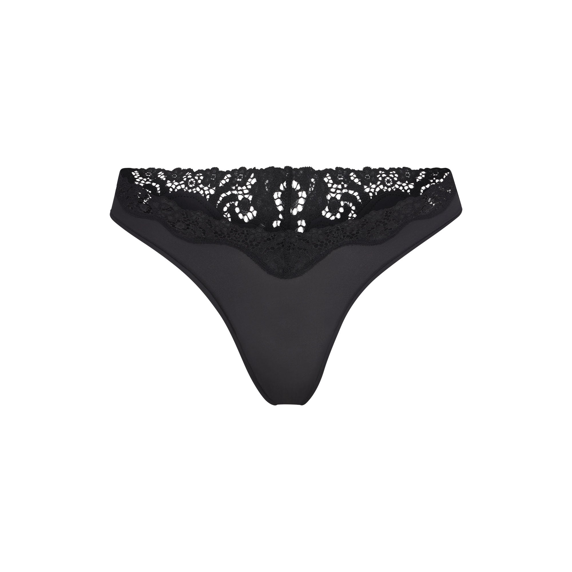 FITS EVERYBODY CORDED LACE DIPPED THONG | ONYX