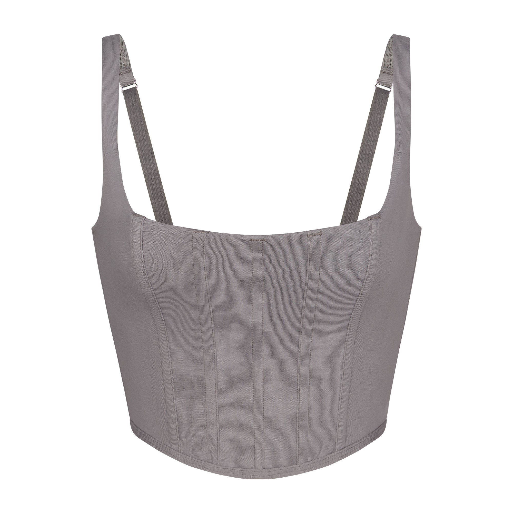 Cotton Corset Bustier - Charcoal | SKIMS