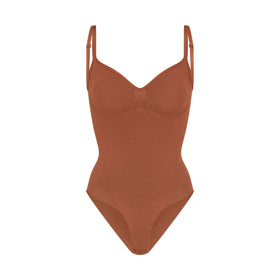 New Women's SKIMS Clay Soft Smoothing Thong Bodysuit Size Plus 2X 