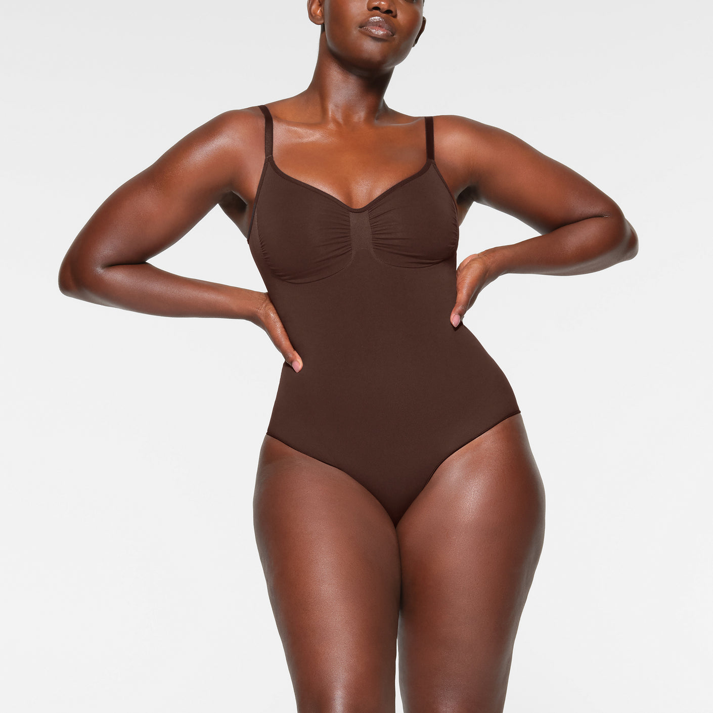 SEAMLESS SCULPT BRIEF BODYSUIT | ESPRESSO