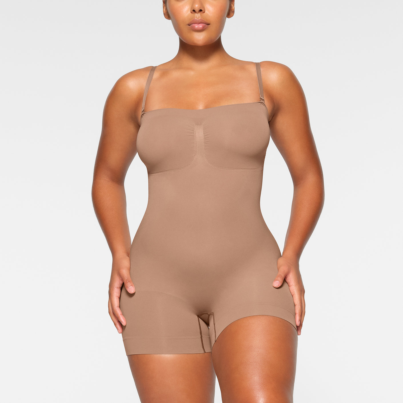  SHAPERX 2 Pieces Strapless Shortie Bodysuit for Women