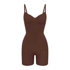 SKIMS RARE!! Strapless Shortie Bodysuit COCOA Brown Size L - $55