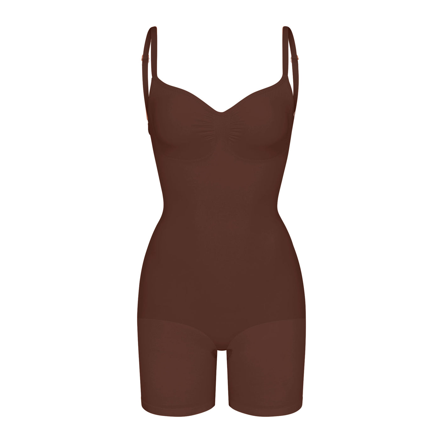 SEAMLESS SCULPT LOW BACK MID THIGH BODYSUIT | COCOA