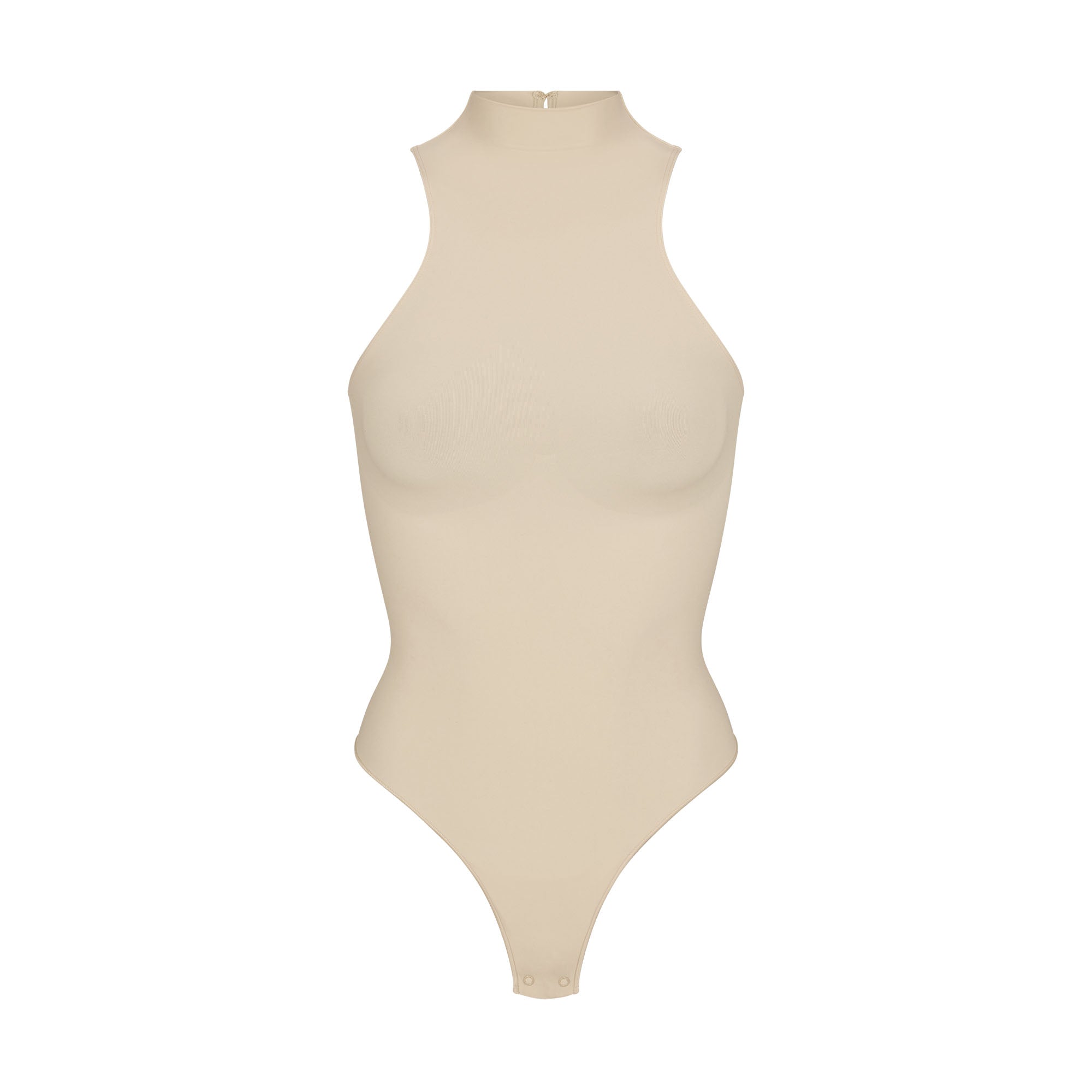 SEAMLESS SCULPT HIGH NECK THONG BODYSUIT | SAND