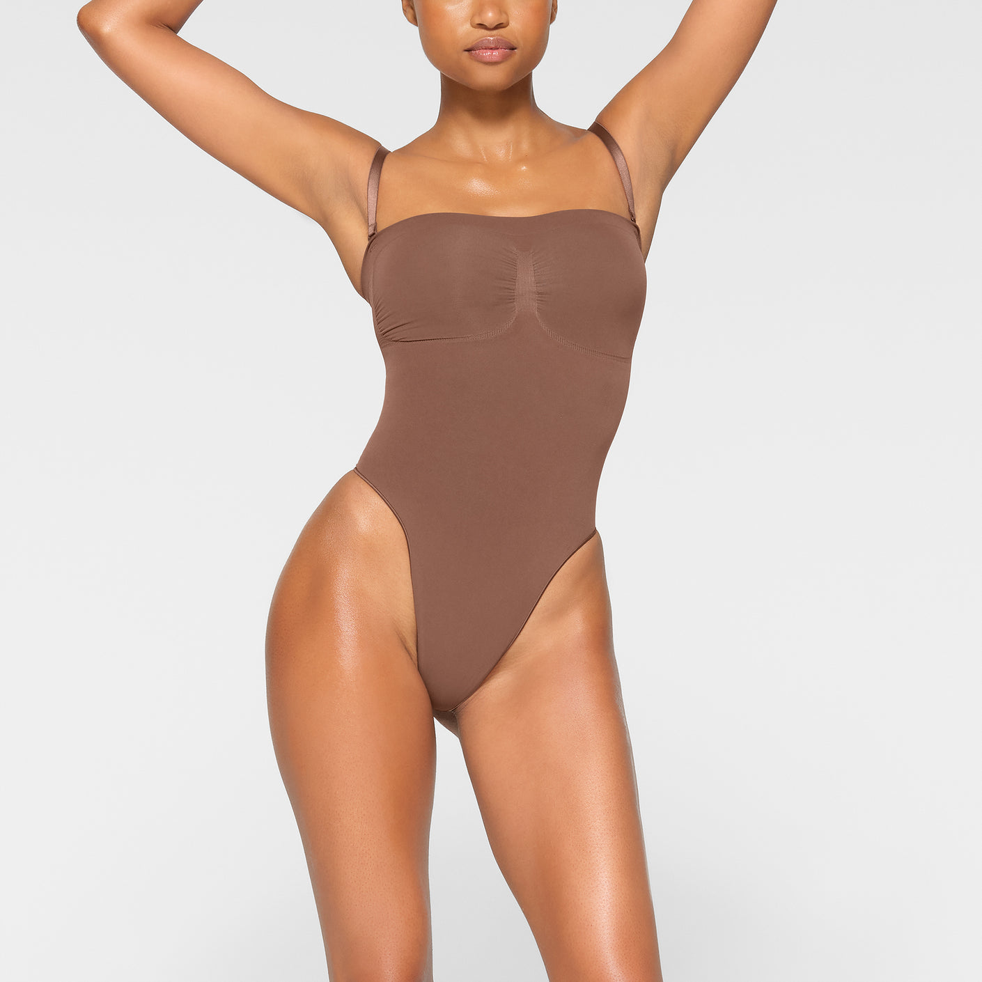 Zip Front Halter Shapewear With Thong