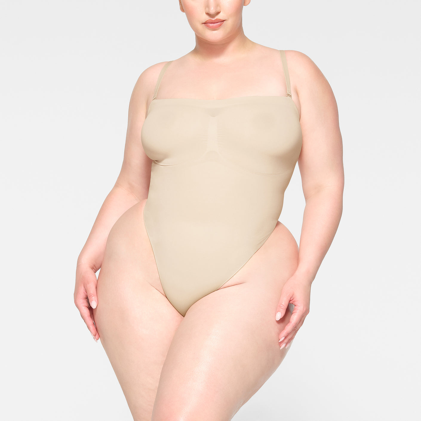 Women's Strapless Tummy Control Bodysuit Seamless Sculpting Thong