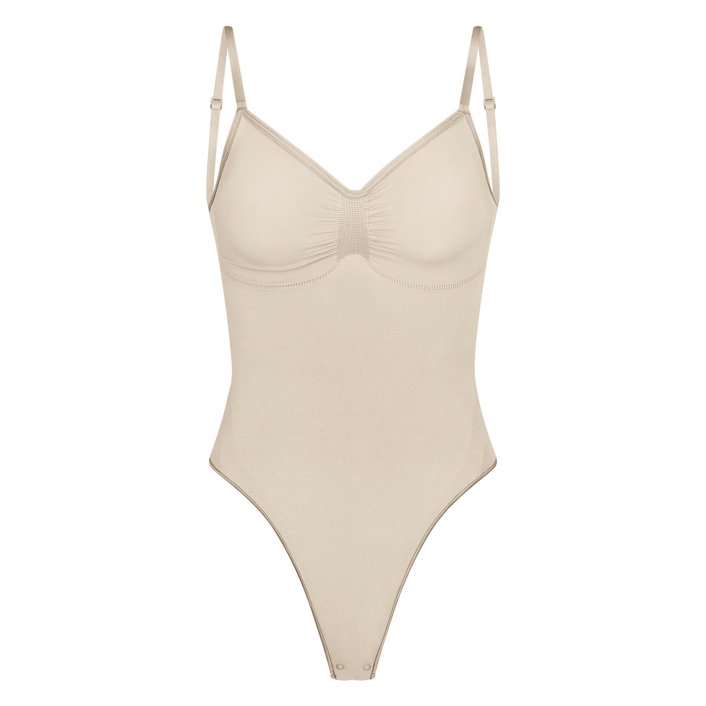 SKIMS: Brown Seamless Sculpt Thong Bodysuit