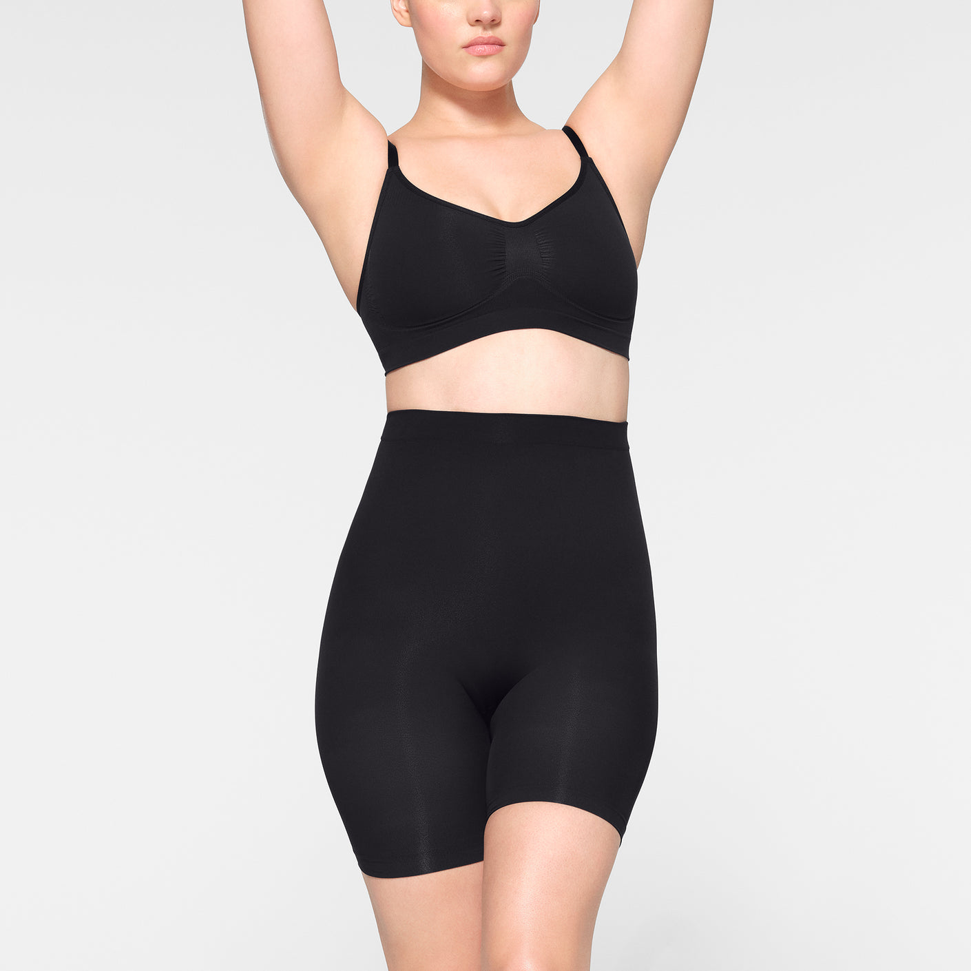 Seamless High Waist Thigh Shaper - Black