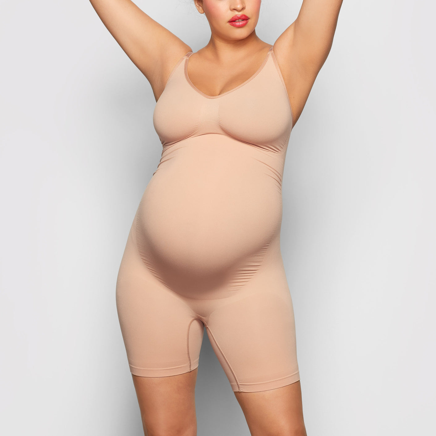 MATERNITY SCULPTING BODYSUIT MID THIGH