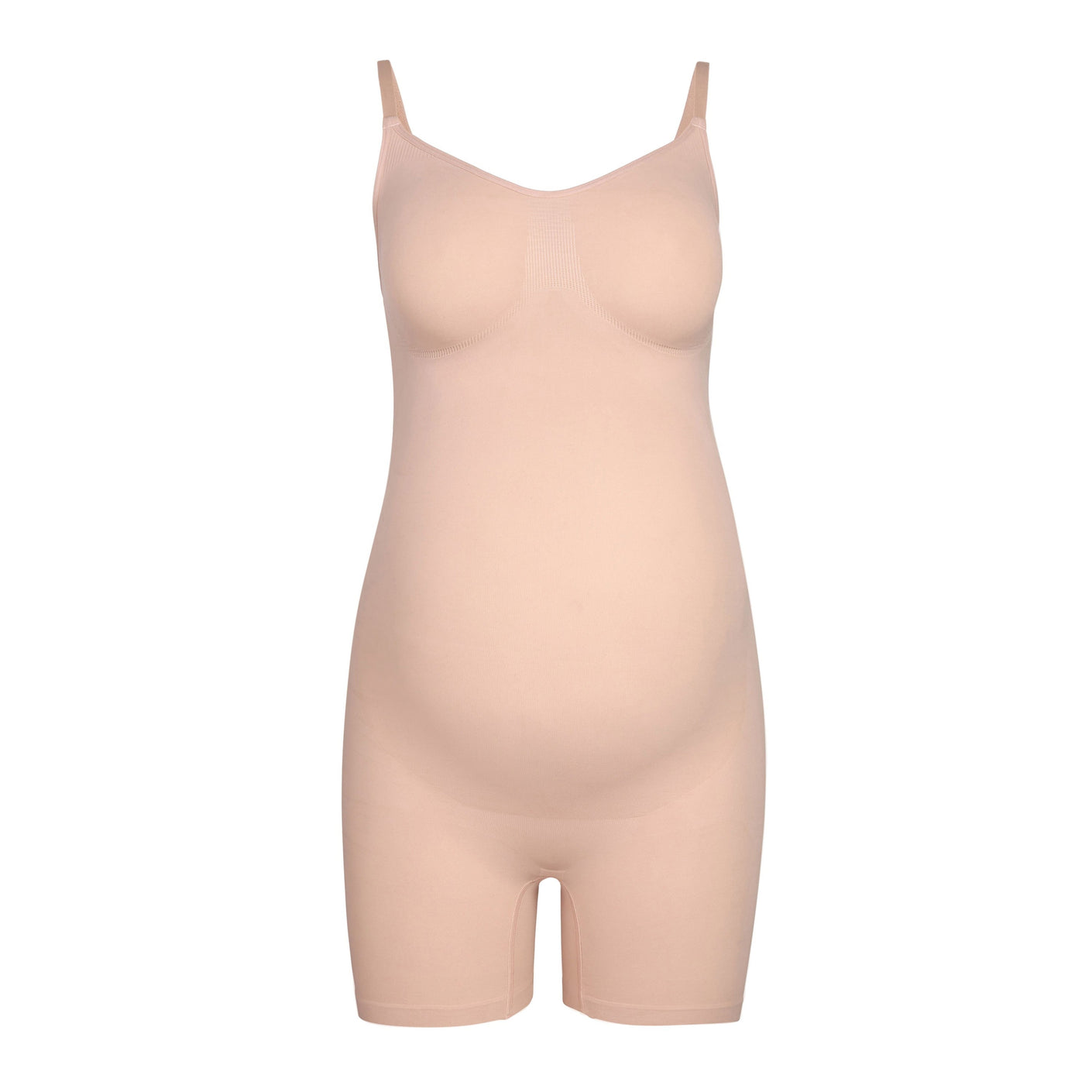 MATERNITY SCULPTING BODYSUIT MID THIGH, OXIDE