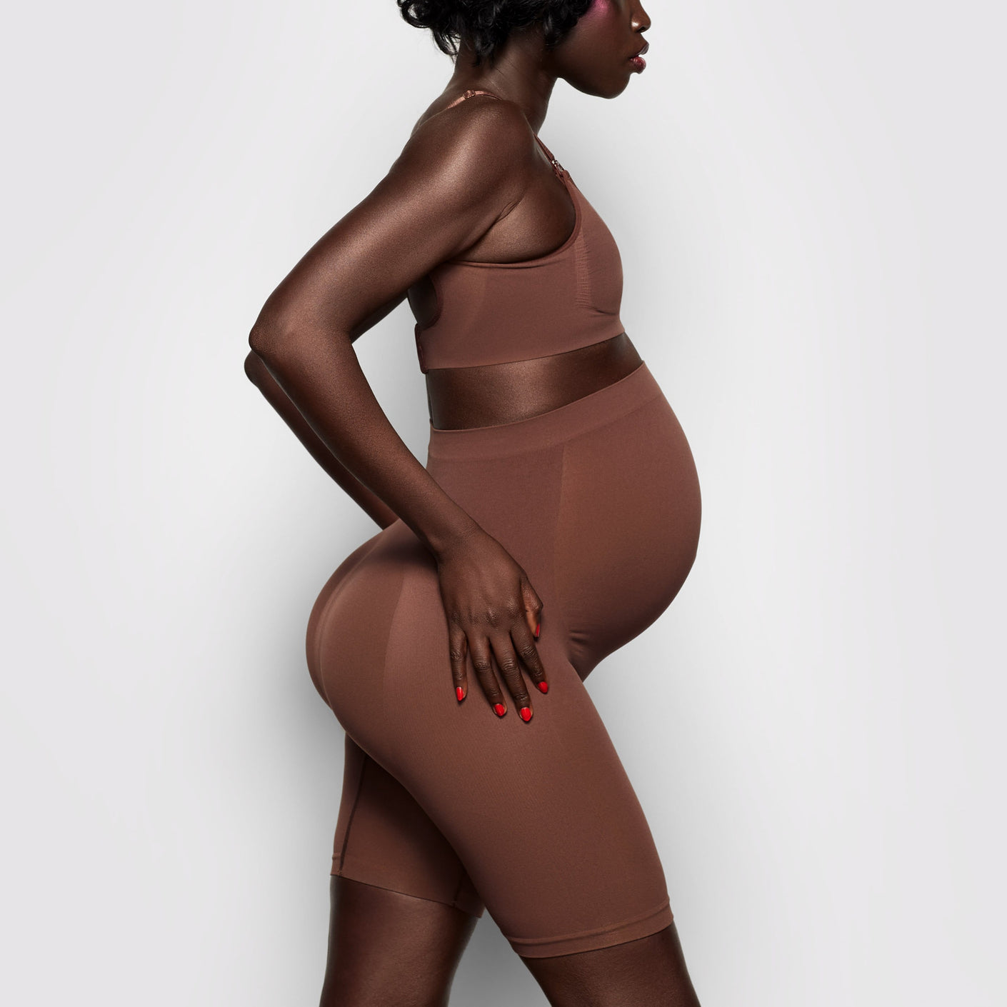 2 Pcs Womens Seamless Maternity Shapewear High Waist Mid-thigh