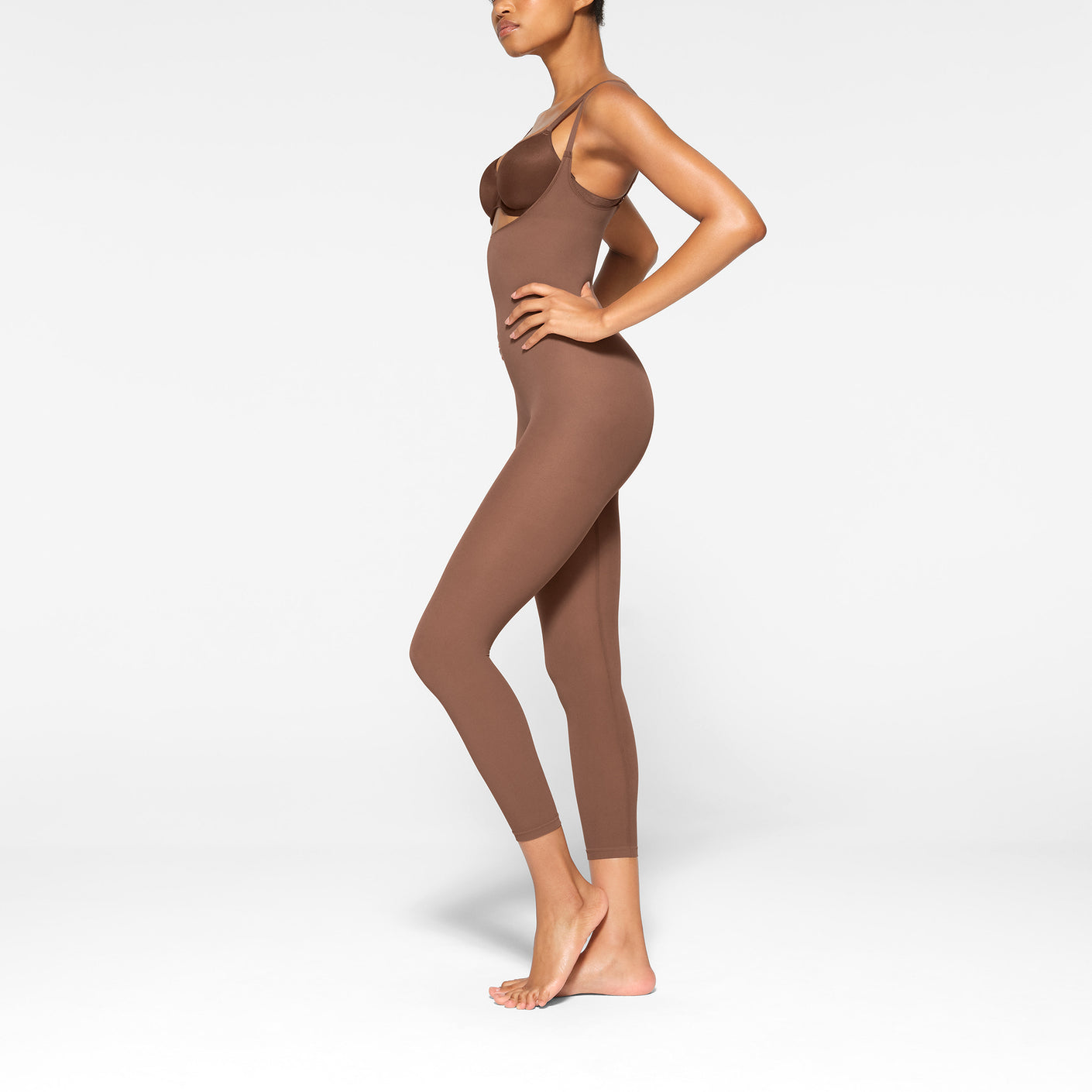 Track Everyday Sculpt Open Bust Catsuit - Bronze - 2X at Skims