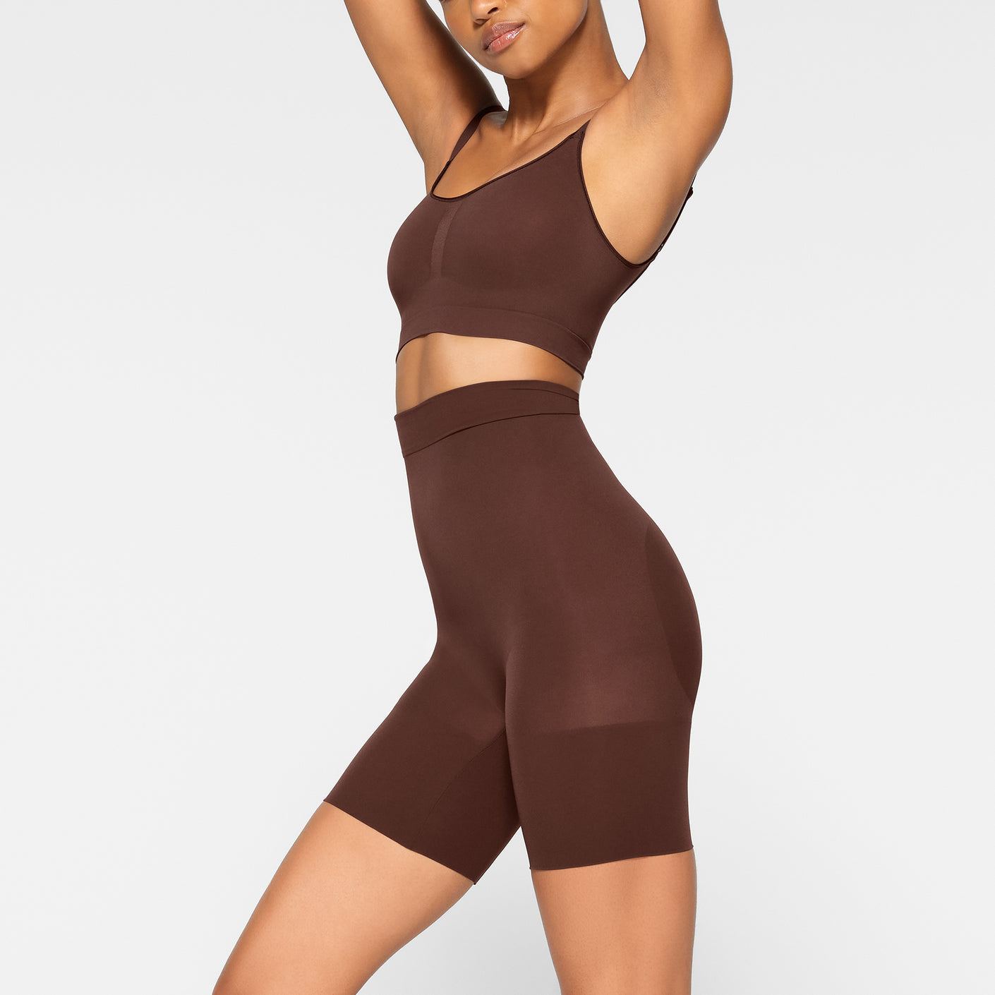 Skims Barely There High-waist Shortie in Brown