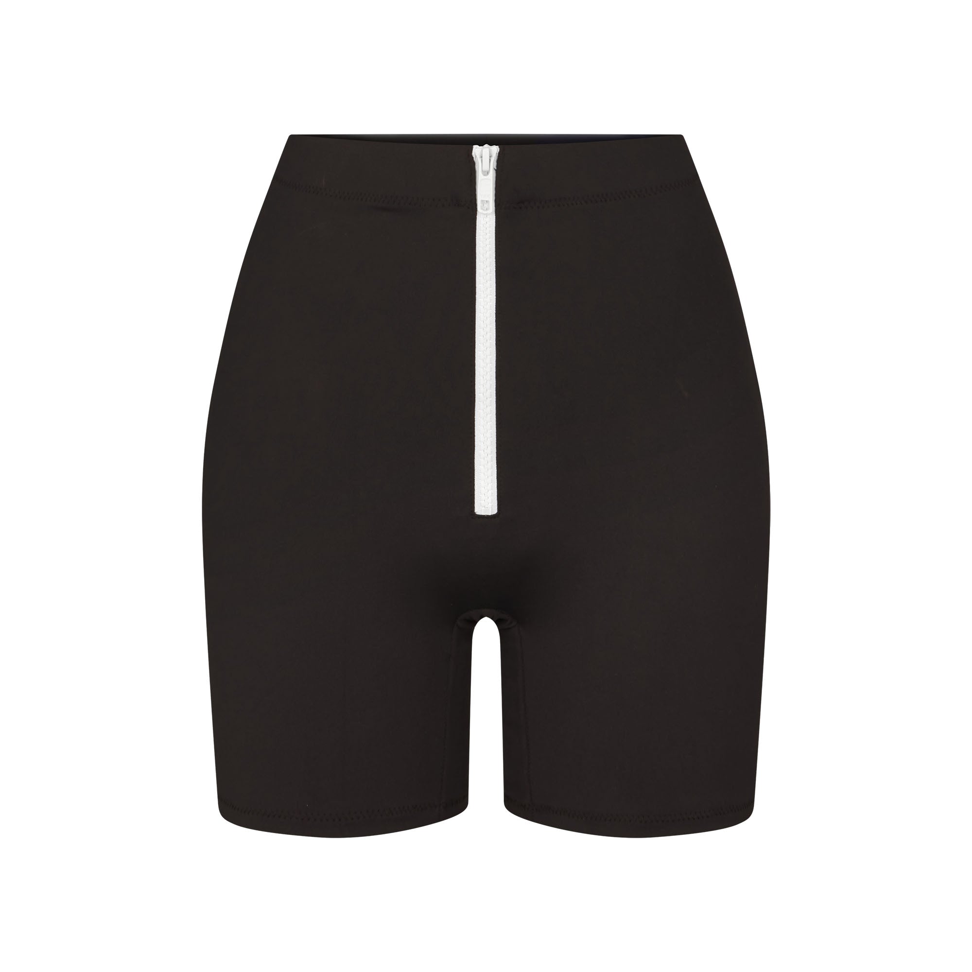 ZIP-UP SWIM MID WAIST SHORT | ONYX - ZIP-UP SWIM MID WAIST SHORT | ONYX