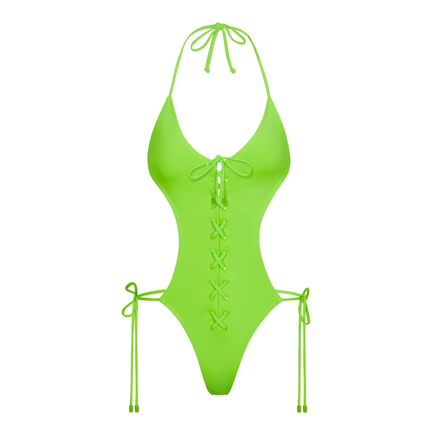 Swim Lace Up Monokini - Neon Green | SKIMS