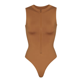Zipper Front One Piece Swimsuit in Ice Karma Flourescent Giallo