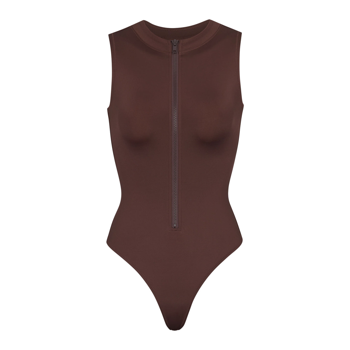 SIGNATURE SWIM ZIP FRONT SLEEVELESS ONE PIECE