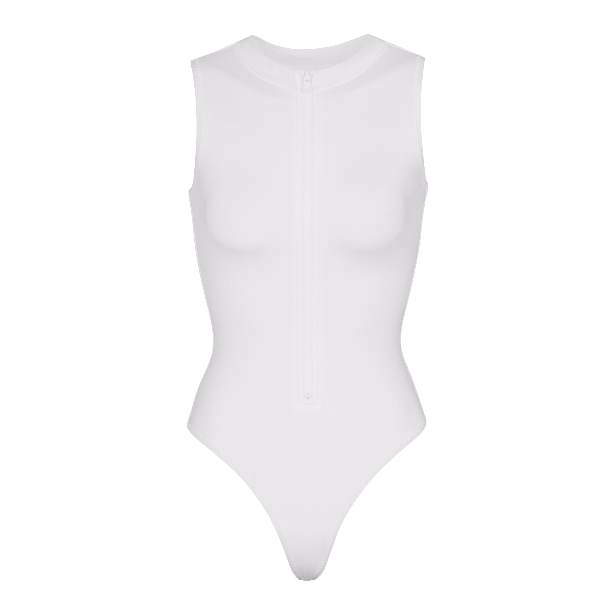 Swim Zip Front Sleeveless One Piece - Marble | SKIMS