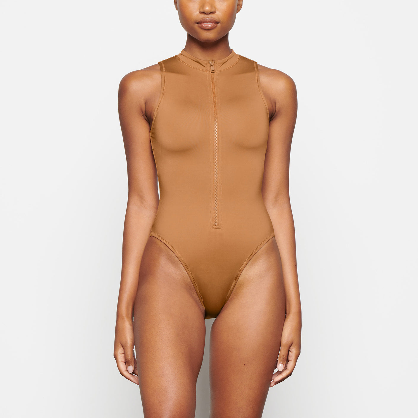 Track Signature Swim Scoop Neck One Piece - Ochre - S at Skims