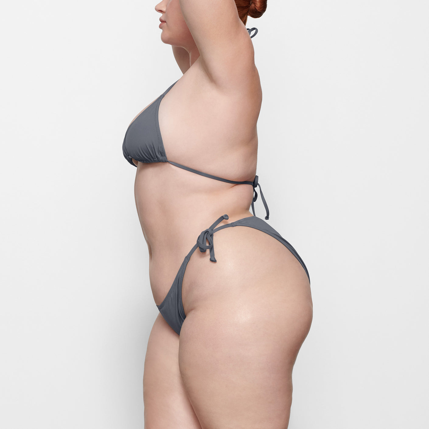 Skims Womens Gunmetal Triangle Recycled Stretch-nylon Bikini Top Xs