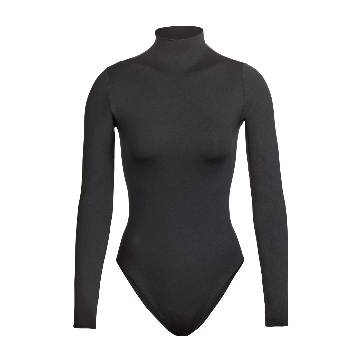 Seamless Turtleneck Long Sleeve Thong Bodysuit For Women Long