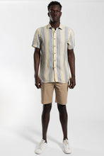 Load image into Gallery viewer, James Harper Men&#39;s S/S Multi Stripe Linen Shirt
