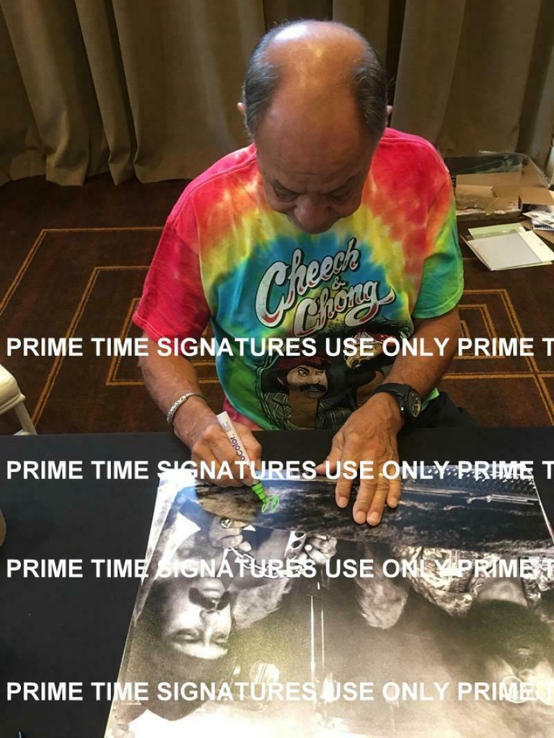 CHEECH and TOMMY CHONG SIGNED AUTOGRAPH 11x17 cardstock art poster