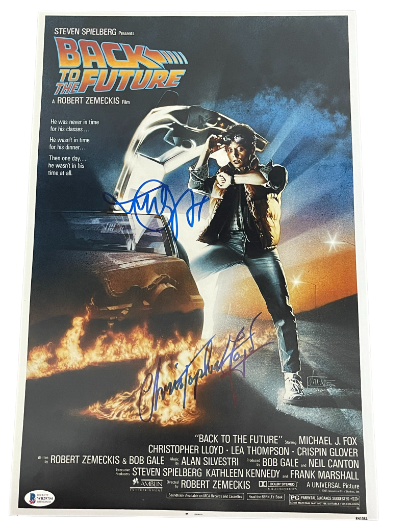 HWC Trading Back to the Future Movie Poster Cast Signed 16 x  12 Framed Gift Printed Autograph Christopher Lloyd Michael J Fox Print  Photo Picture Display - 16 x 12 Inches