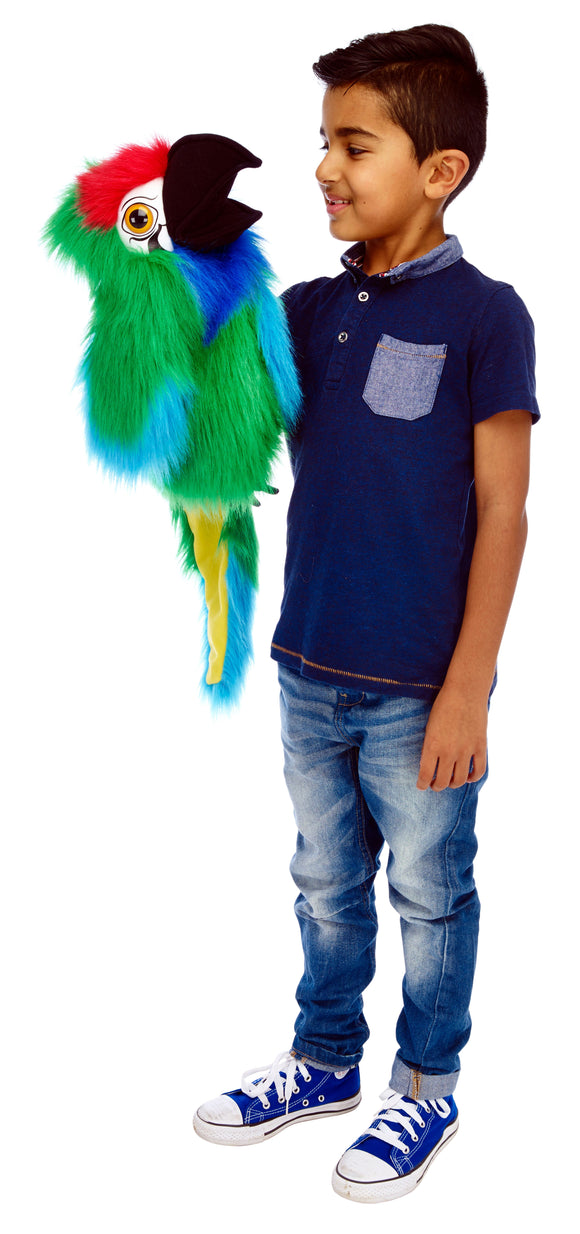 Minty the Parrot Large Hand Puppet 74 cm, Code 173