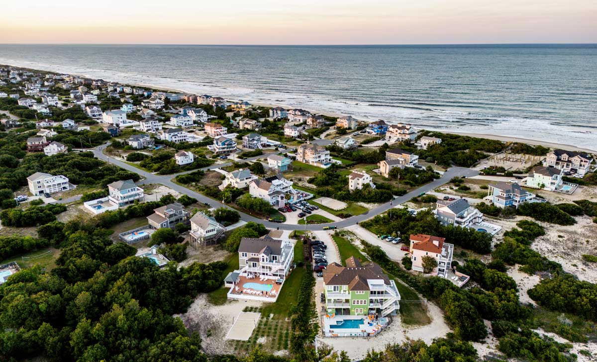 Arial Photo of Houses in Corolla, North Carolina