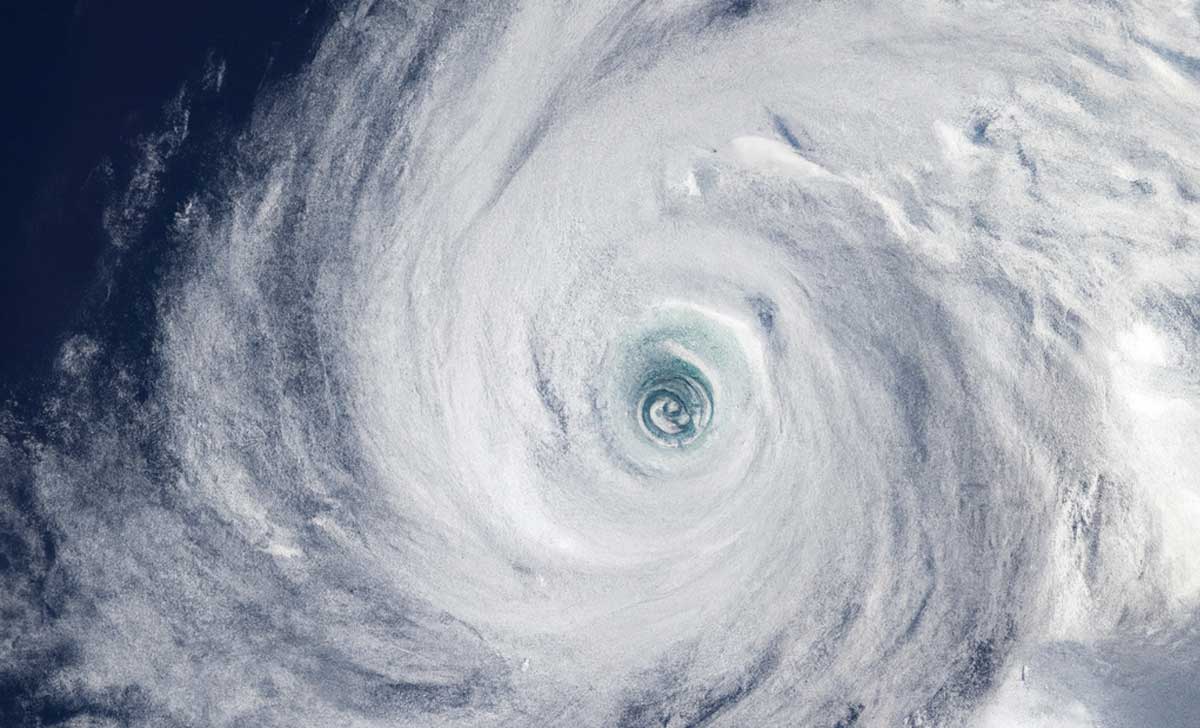 Arial View Hurricane in the Atlantic Ocean
